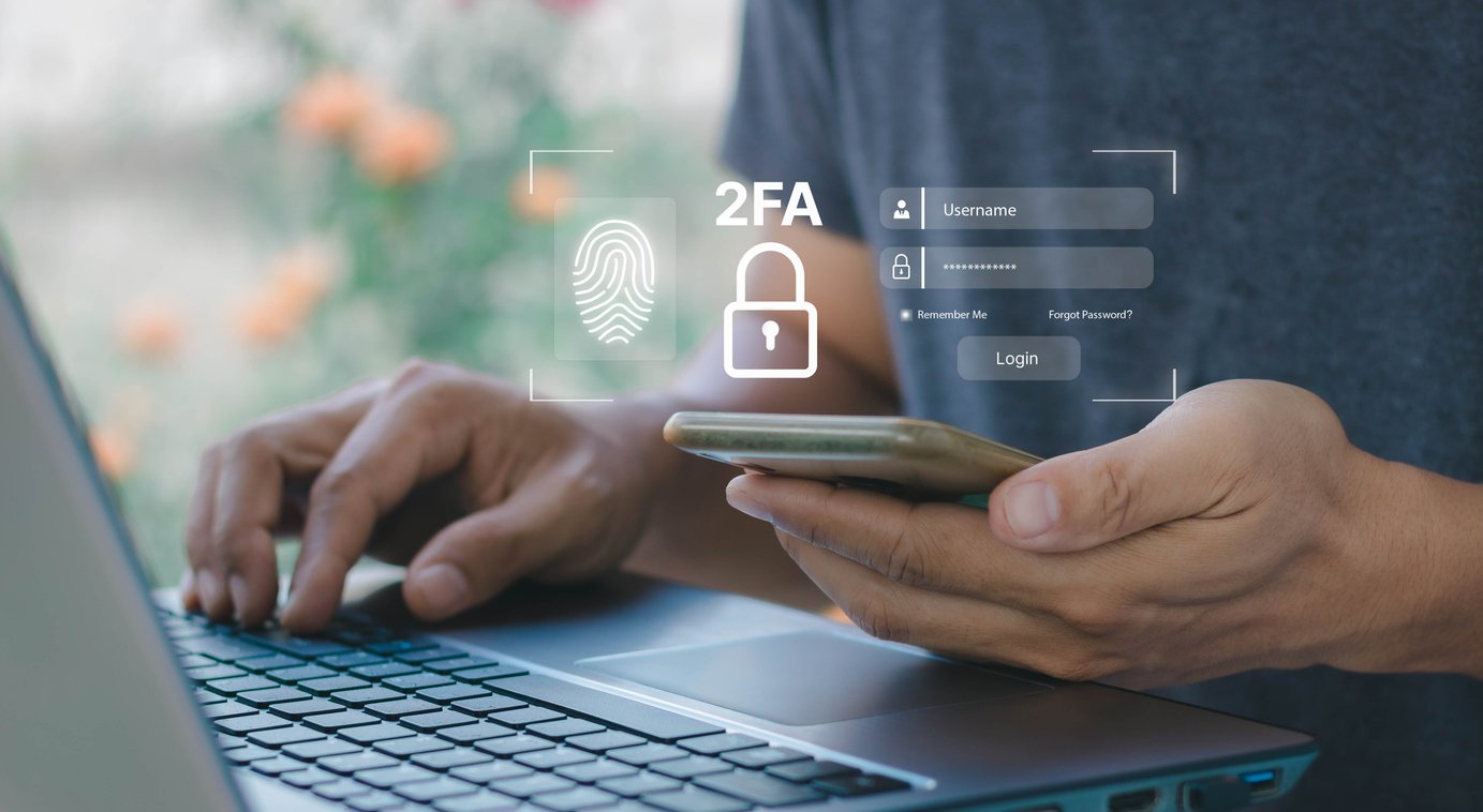 Two factor authentication and account security on a smartphone