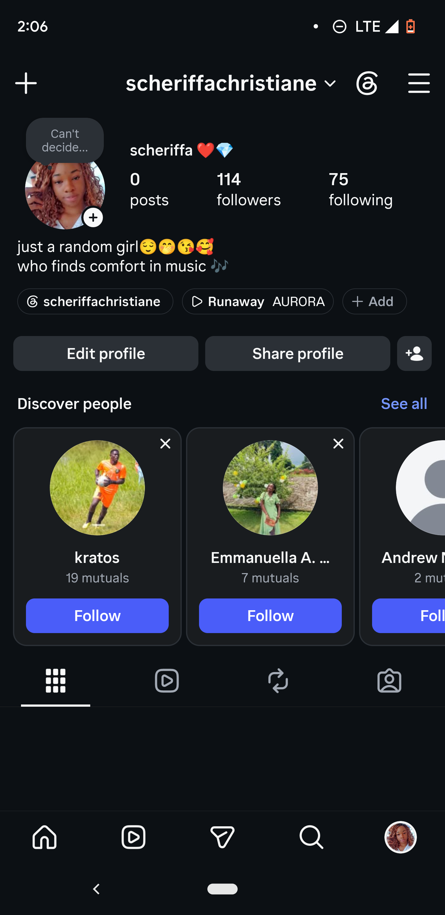 Instagram 12k followers account screenshot